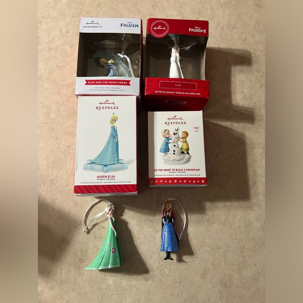 Disney Elsa and Anna ornaments